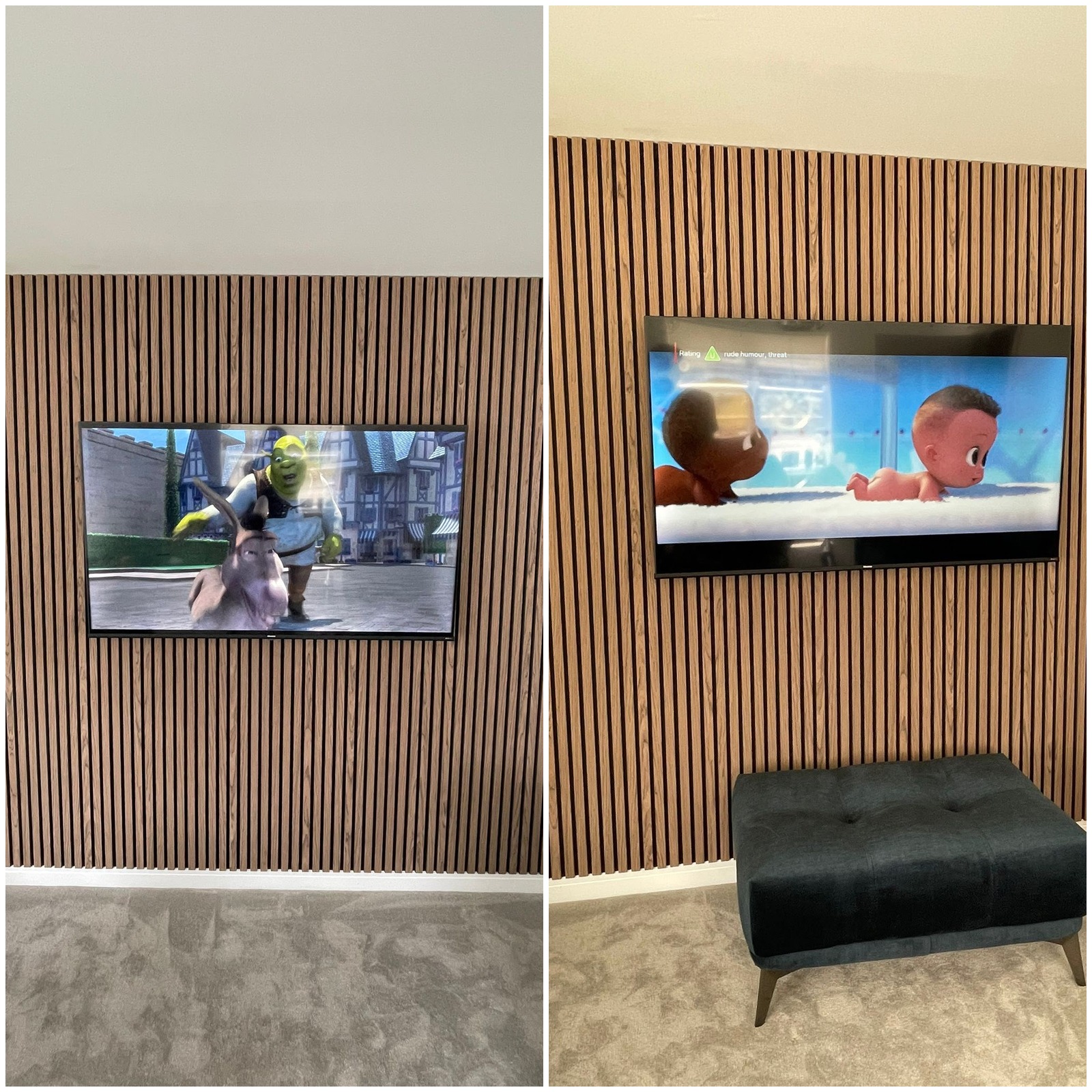 Slat Panelling TV Wall